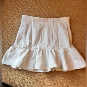 NWT Veronica Beard Kemble Skirt in White, Textured Pattern, Peplum, Lined, Sz 12